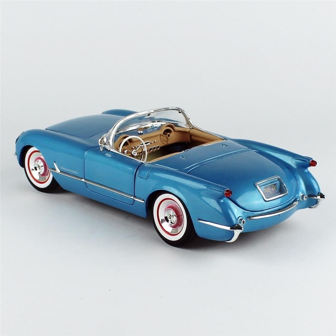 AutoWorld AMM1341 1/18 Ölçek, 1954 Chevrolet Corvette Convertible, Met.Br.Blue, Sergilemeye Hazır Metal Araba Modeli