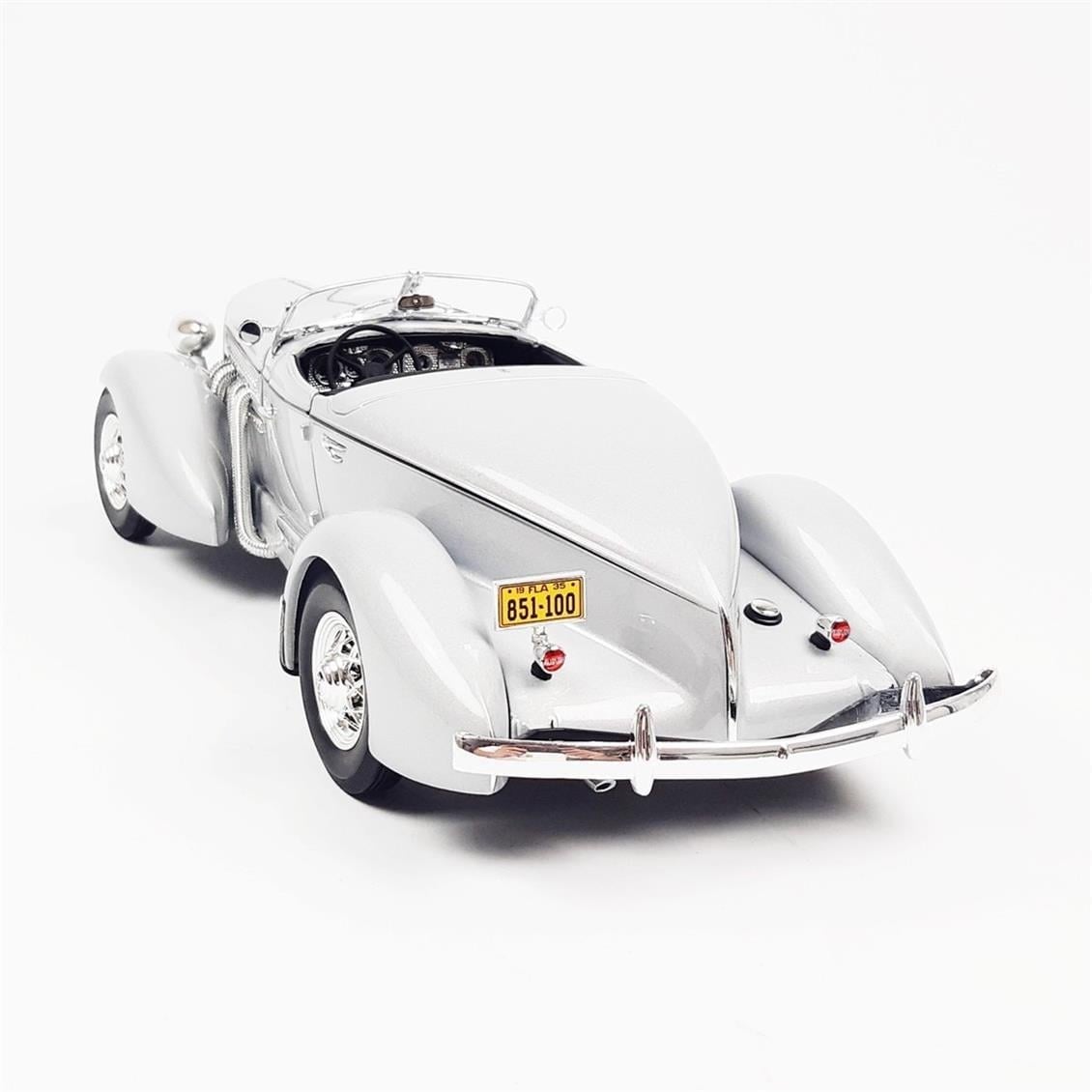 AutoWorld AW268 1/18 Ölçek, 1935 Auburn 851 Speedster, Grayhaze, Sergilemeye Hazır Metal Araba Modeli