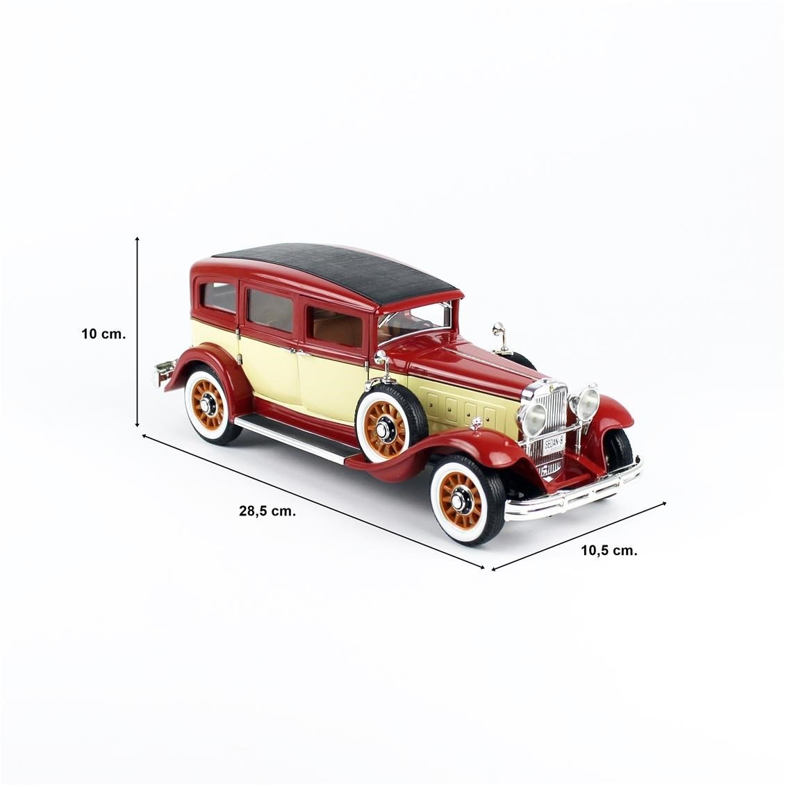 AutoWorld AW304 1/18 Ölçek, 1931 Peerless Master 8 Sedan, Kahve Krem, Sergilemeye Hazır Metal Araba Modeli