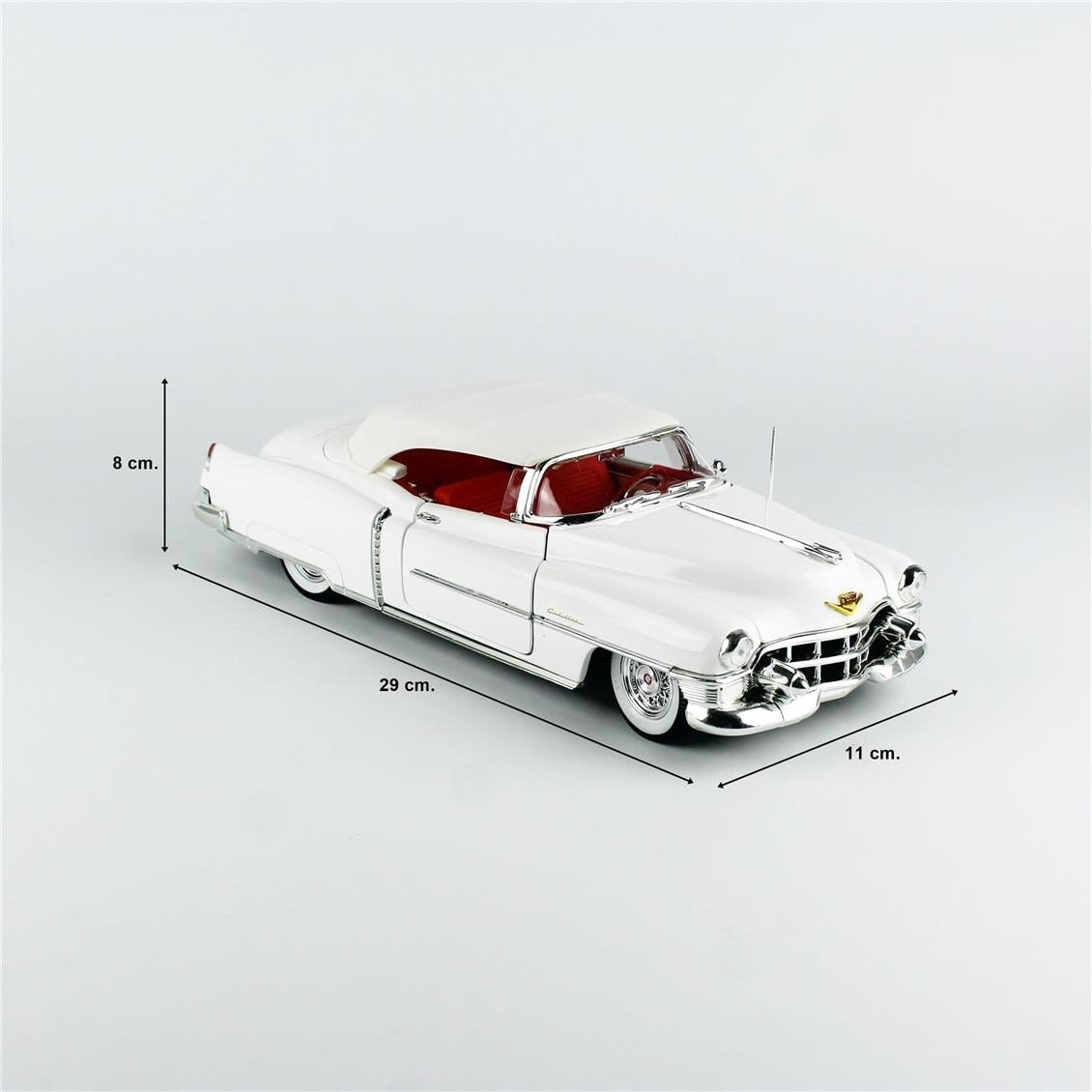 AutoWorld AW316 1/18 Ölçek, 1953 Cadillac Eldorado Convertible, Alpine White, Sergilemeye Hazır Metal Araba Modeli