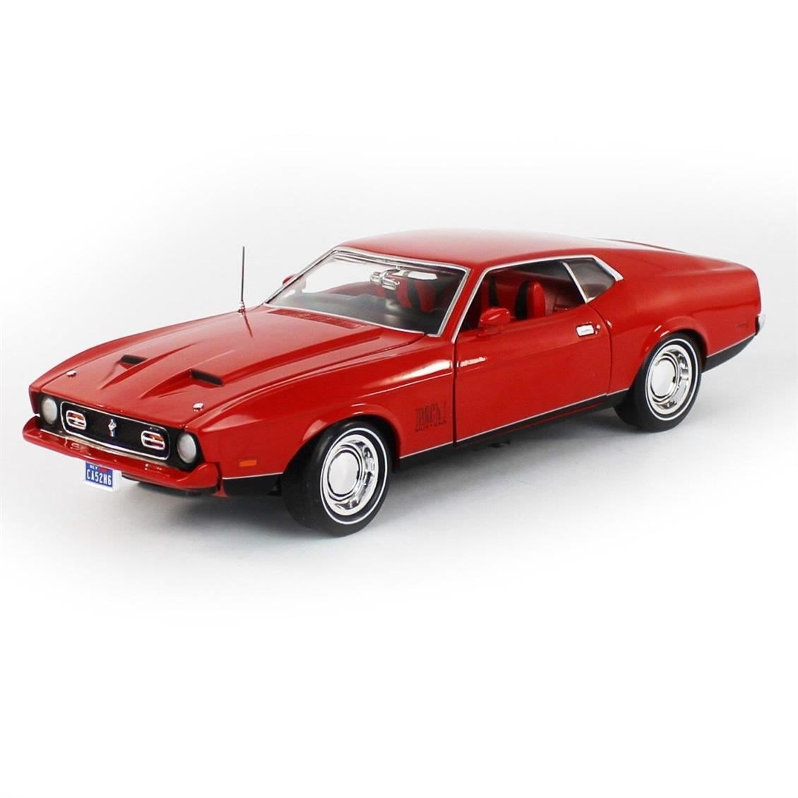 AutoWorld AWSS126 1/18 Ölçek, 1971 James Bond Ford Mustang Mach-1, Diamonds Are Forever, Sergilemeye Hazır Metal Araba Modeli