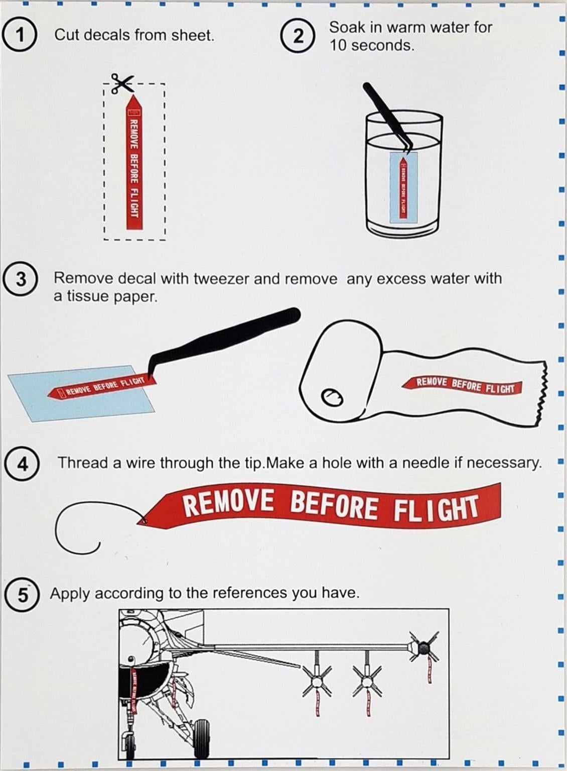 Babibi B3D-0002 1/48 Ölçek, Remove Flight Tags, 3 Boyutlu Dekal Çıkartma