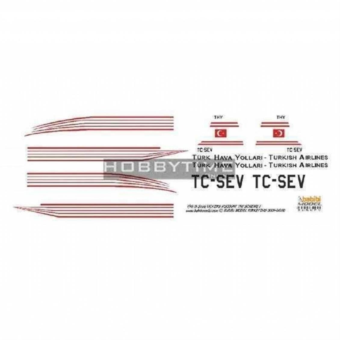 Babibi DAT01050 1/18 Ölçek, Thy, Vickers Viscount, Dekal Çıkartma