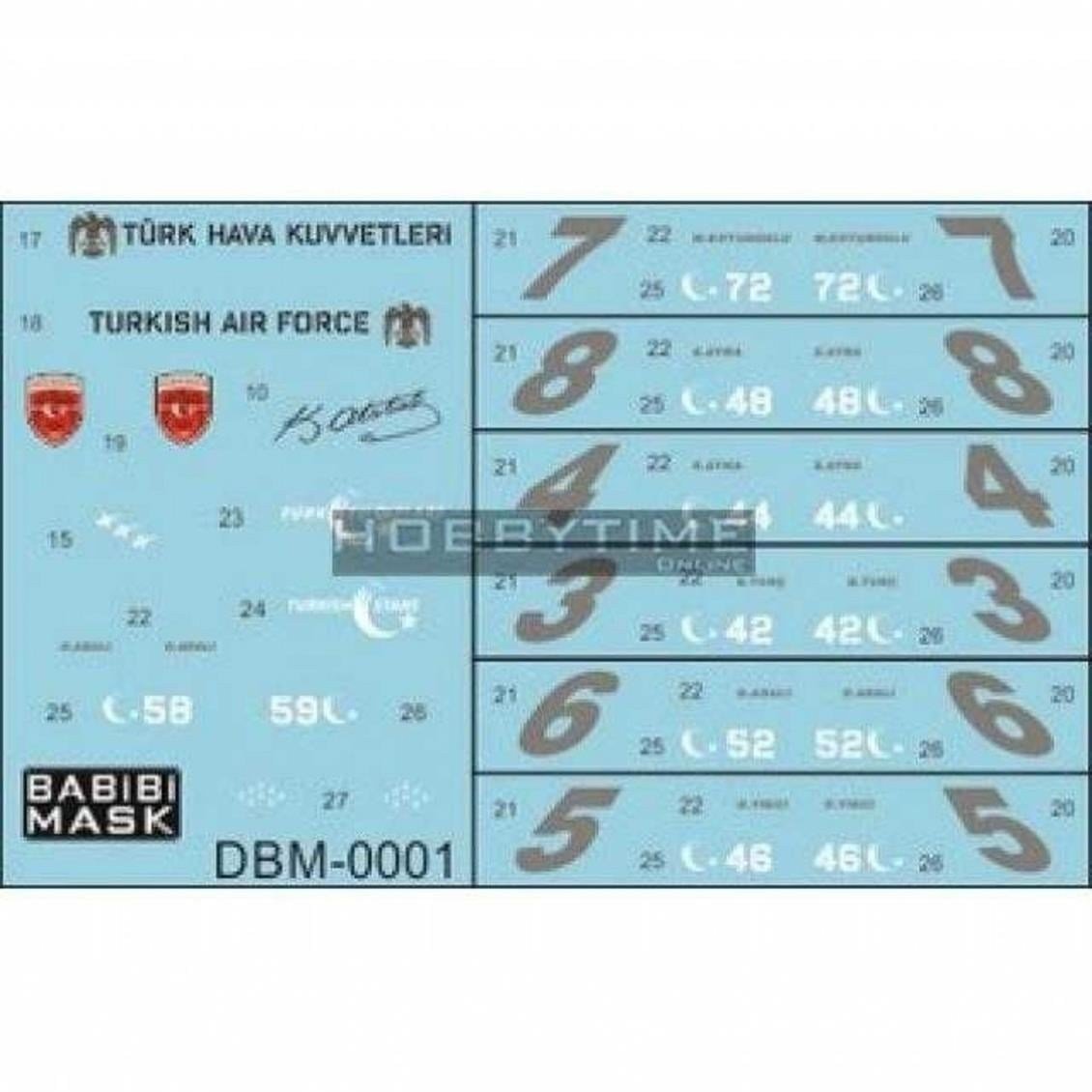 Babibi DBM0001 1/48 Ölçek, Türk Yıldızları, Maskeleme Kağıdı