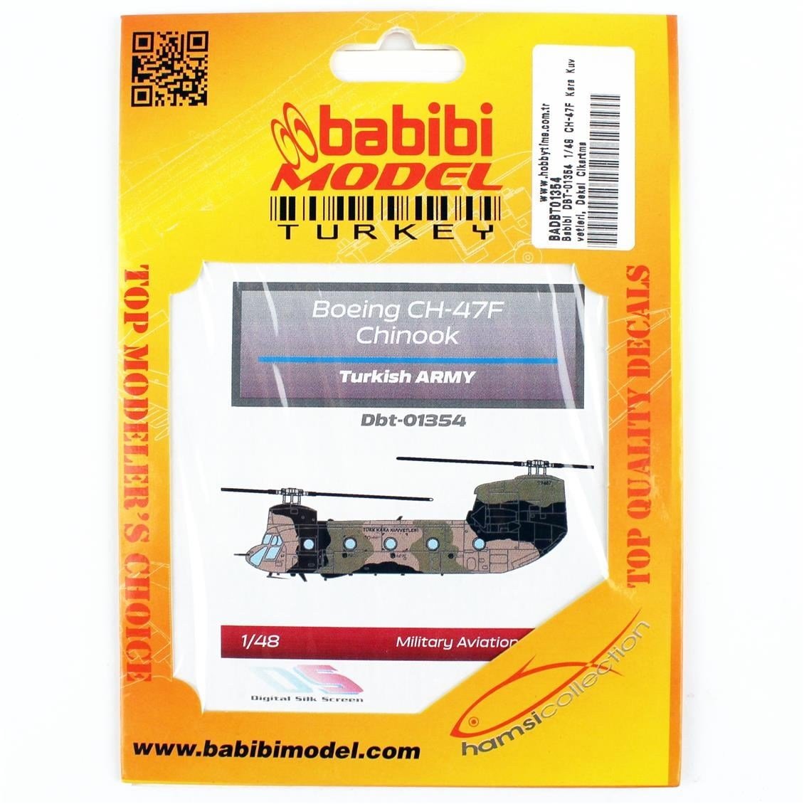 Babibi DBT-01354 1/48 Ölçek, CH-47F Kara Kuvvetleri, Dekal Çıkartma