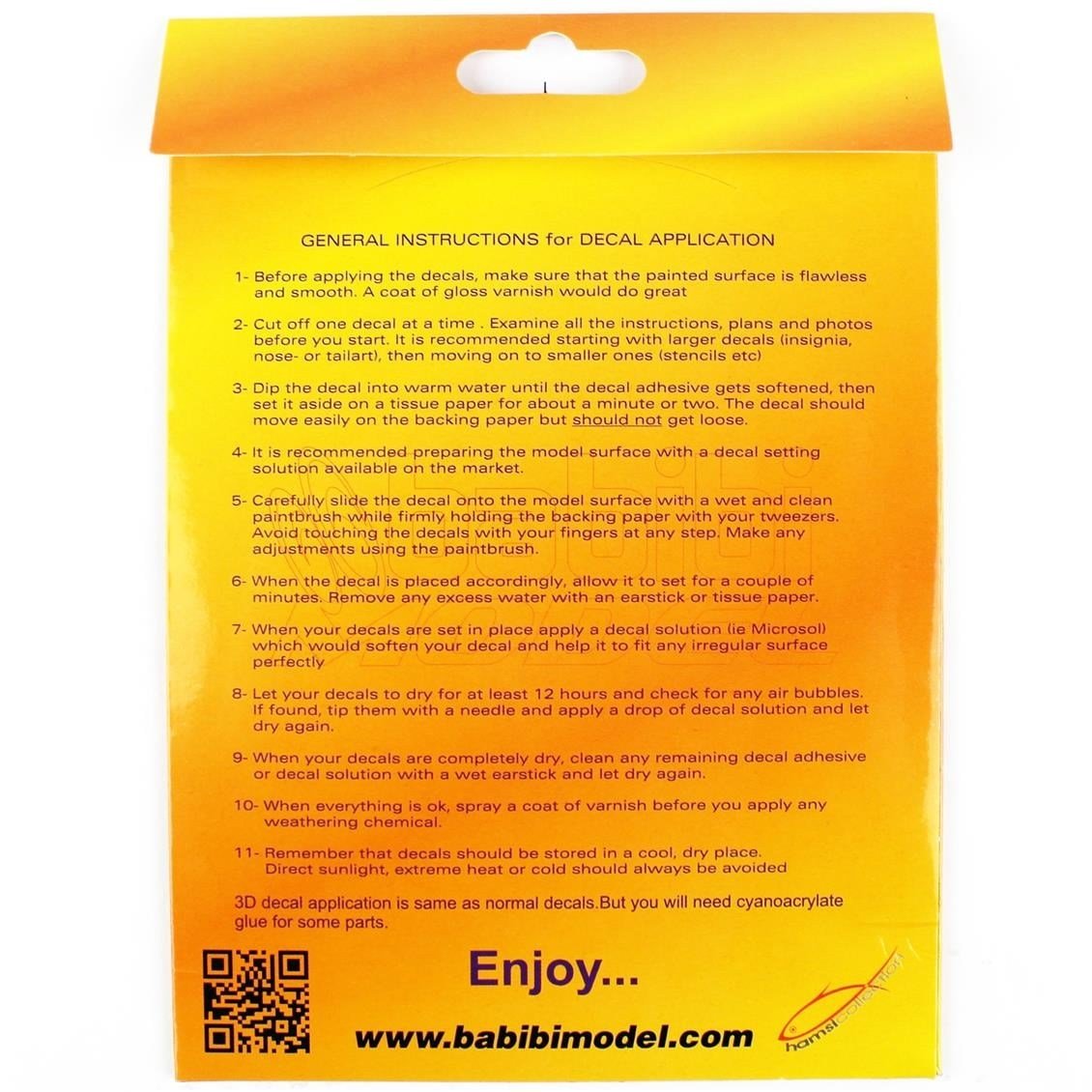 Babibi DBT-01375 1/72 Ölçek, RF-4E Terminator Işık Projesi Özel Boyama Decal Set Kırmızı, Dekal Çıkartma