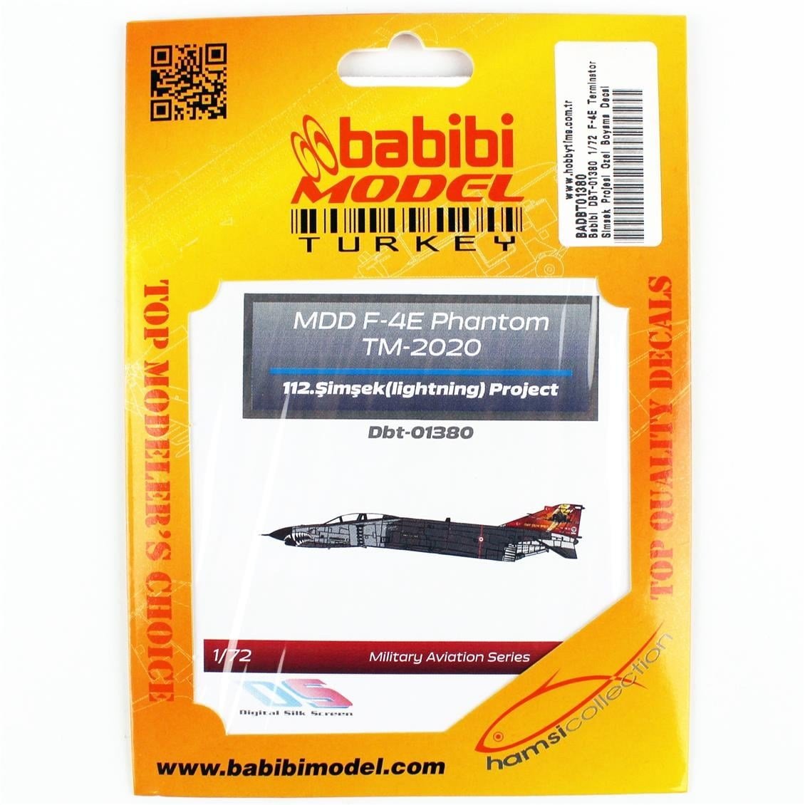 Babibi DBT-01380 1/72 Ölçek, F-4E Terminator Şimşek Projesi Özel Boyama, Dekal Çıkartma