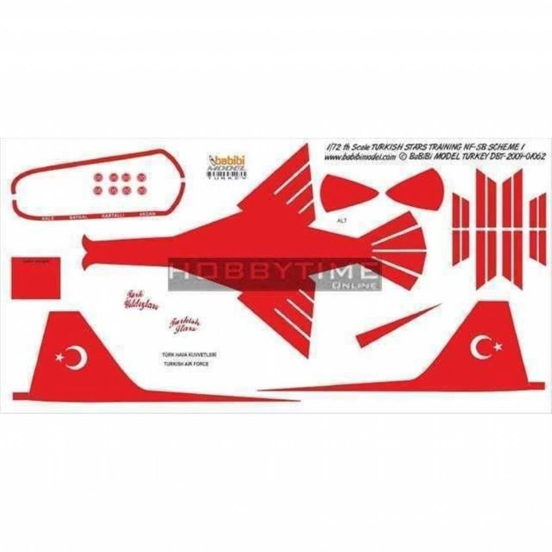 Babibi DBT01062 1/72 Ölçek, Türk Yıldızları Training-1, Dekal Çıkartma