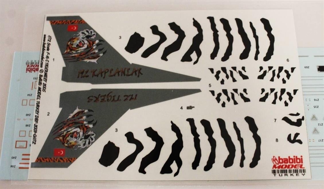 Babibi DBT01172 1/72 Ölçek, Turaf F-16C, 192.Kaplan Filo, Dekal Çıkartma