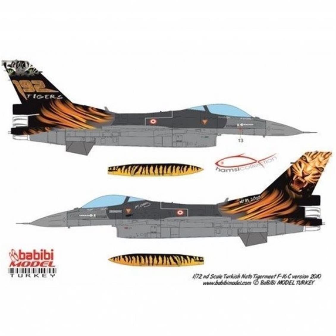 Babibi DBT01192 1/48 Ölçek, F-16C, Tigermeet 2010, Dekal Çıkartma