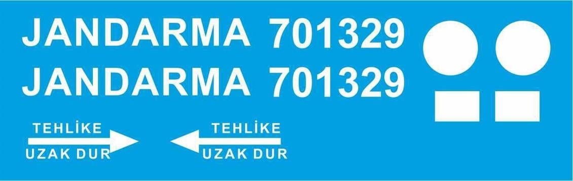 Babibi DBT01235 1/48 Ölçek, S-70, Jandarma 701329, Dekal Çıkartma