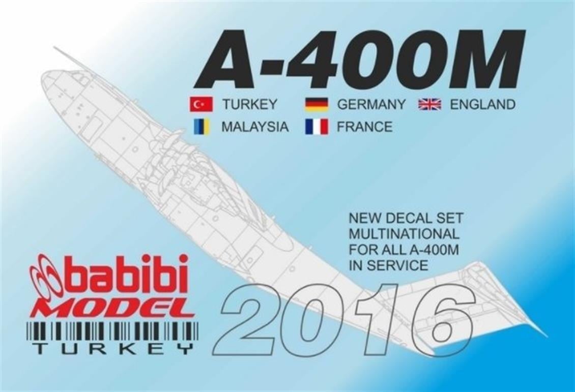 Babibi DDT01021 1/144 Ölçek, A-400M, Multinational, Dekal Çıkartma
