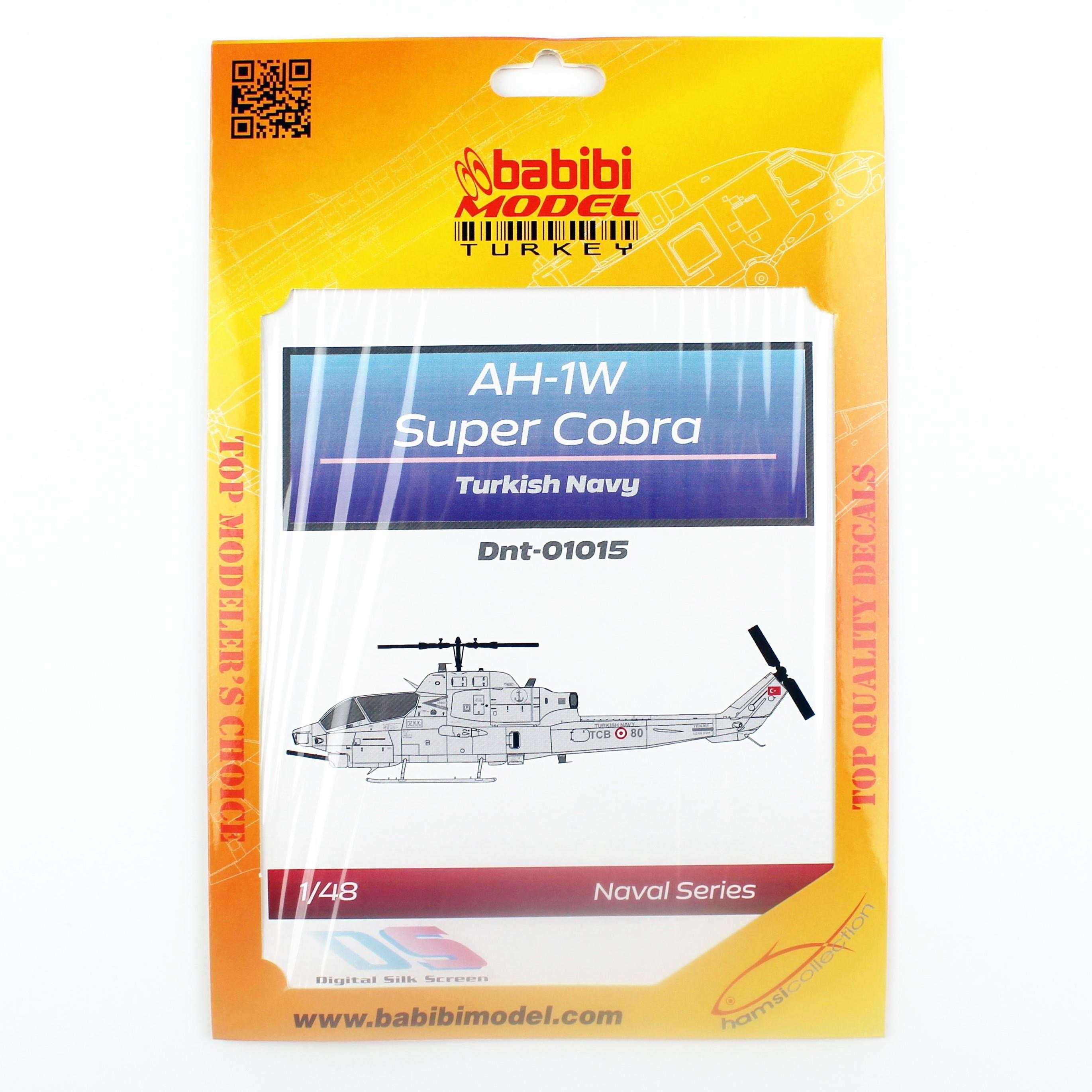 Babibi DNT01015 1/48 Ölçek, AH-1W Süper Kobra Türk Deniz Kuvvetleri Decal Çıkartma