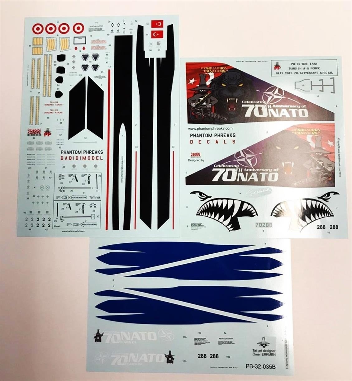 Babibi PB32035 1/32 Ölçek, Turaf F-4E, Nato 70.Yıl Özel Şema, Dekal Çıkartma