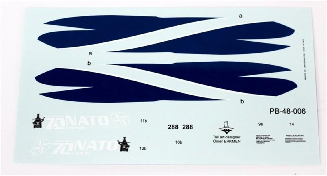 Babibi PB48007 1/48 Ölçek, Turaf F-4E, Nato 70.Yıl Özel Şema, Dekal Çıkartma