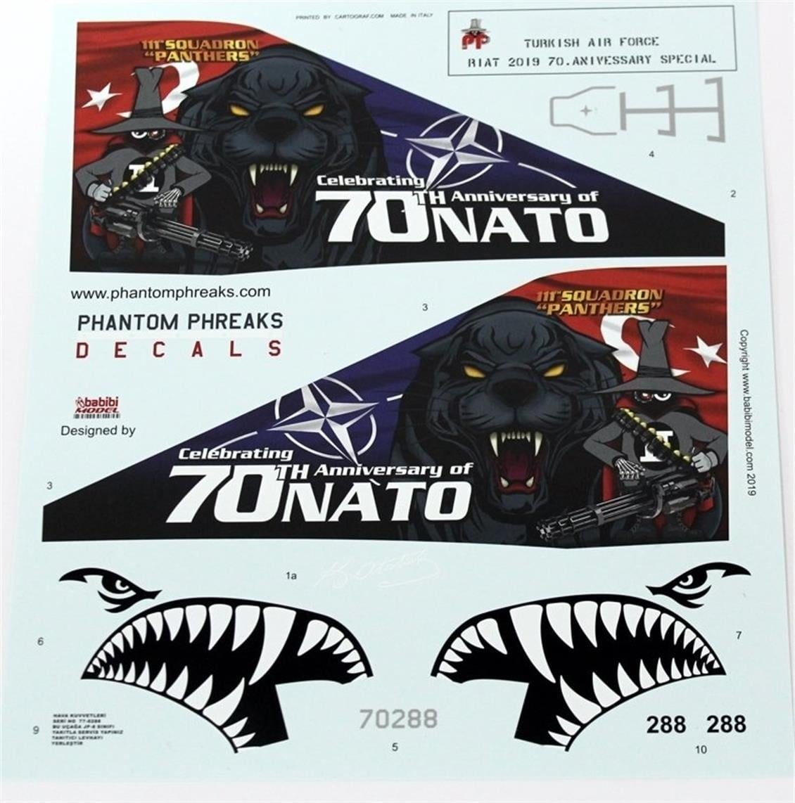 Babibi PB48007 1/48 Ölçek, Turaf F-4E, Nato 70.Yıl Özel Şema, Dekal Çıkartma