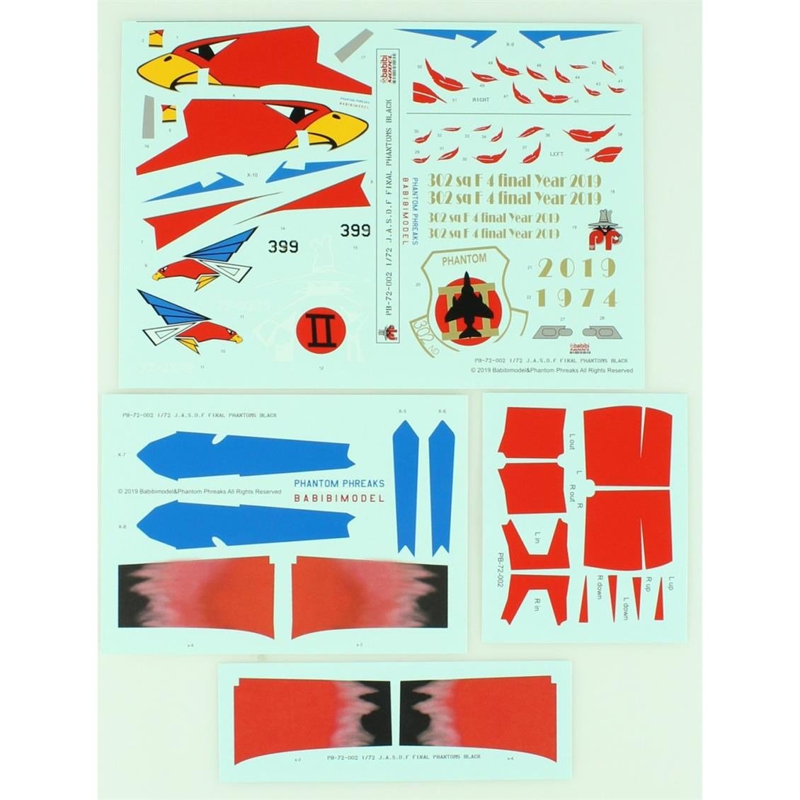 Babibi PB72002 1/72 Ölçek, Jasdf F4-EJ Son Samuray Siyah Phantom, Dekal Çıkartma