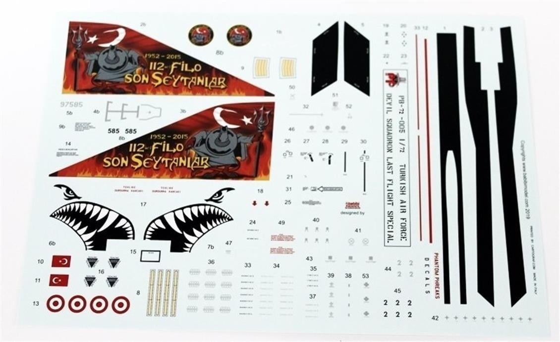 Babibi PB72005 1/72 Ölçek, Turaf F-4E, 112.Şeytan Filo Son Uçuş, Dekal Çıkartma