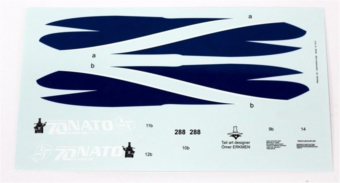 Babibi PB72007 1/72 Ölçek, Turaf F-4E, Nato 70.Yıl Özel Şema, Dekal Çıkartma