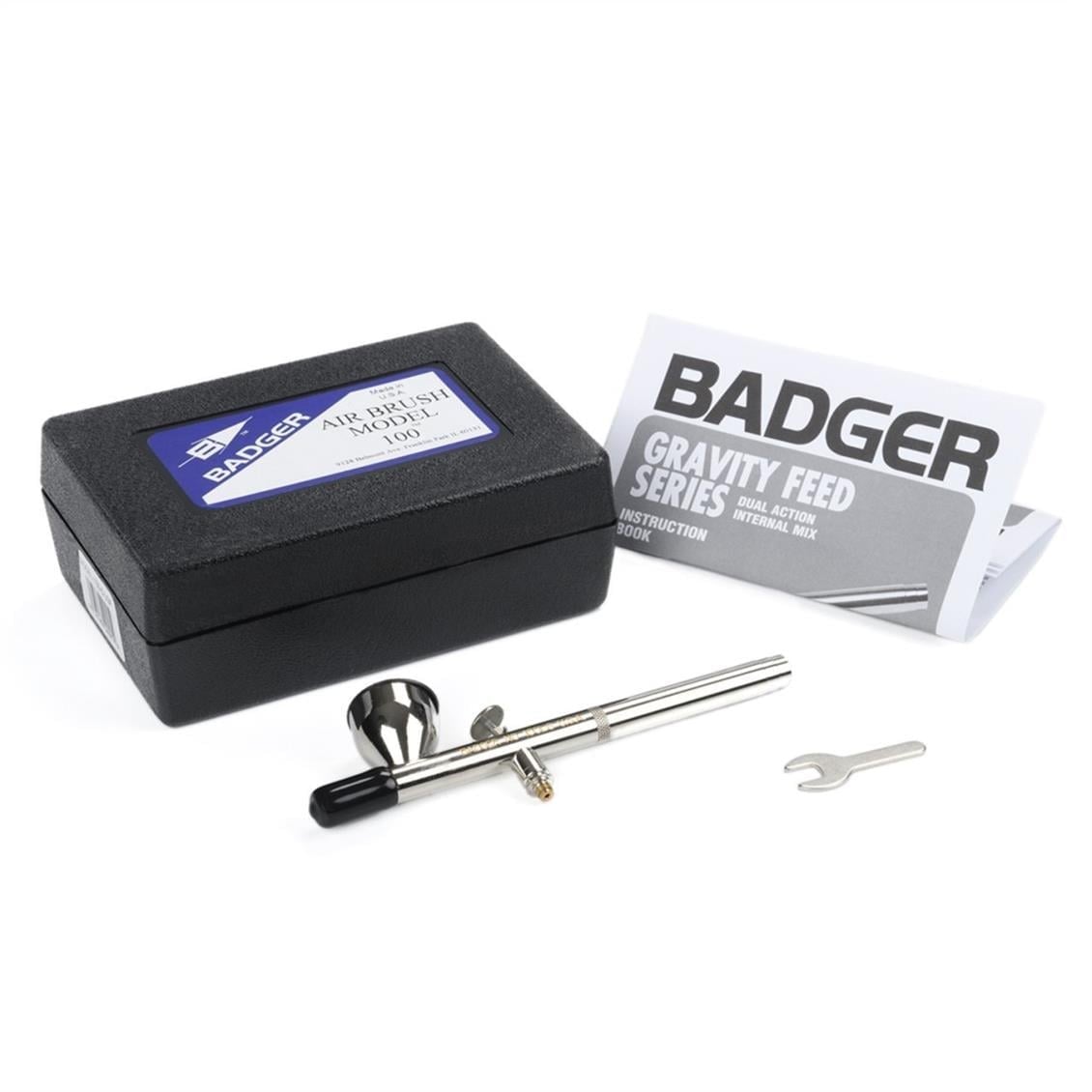 Badger 100-5 Üstten Besleme, İnce Nozul, 4.75 ml. Büyük Hazneli, Çift Tetikli Boya Tabancası
