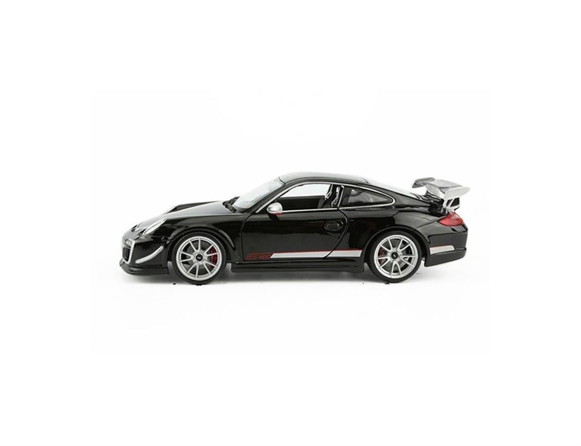 Bburago 11036 1/18 Ölçek, 2012 Porsche GT3 RS 4.0, Siyah-Gümüş, Sergilemeye Hazır Metal Araba Modeli