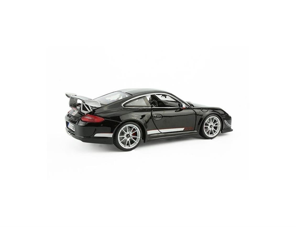 Bburago 11036 1/18 Ölçek, 2012 Porsche GT3 RS 4.0, Siyah-Gümüş, Sergilemeye Hazır Metal Araba Modeli