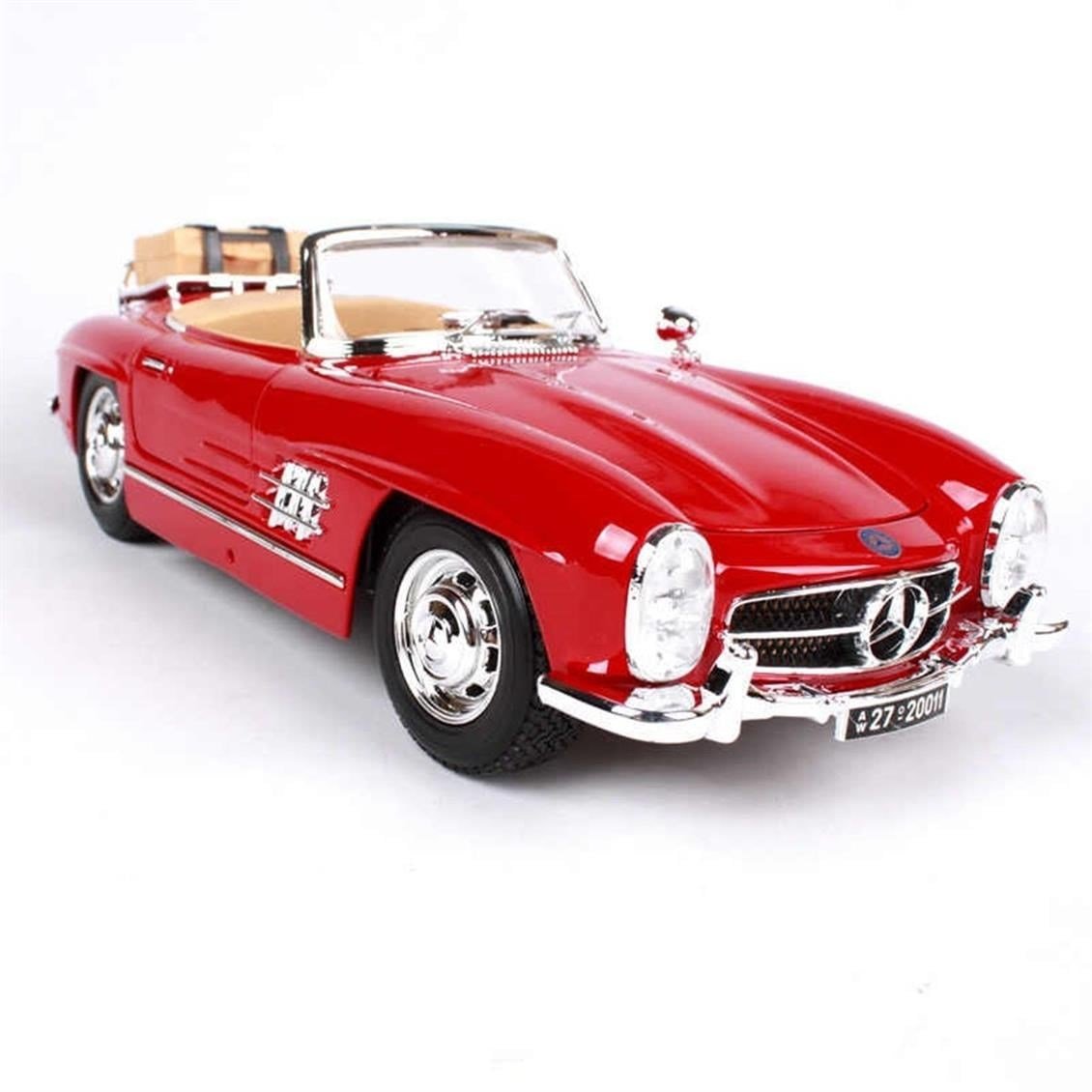 Bburago 12047 1/18 Ölçek, 1954 Mercedes Benz 300SL, Kırmızı, Sergilemeye Hazır Metal Araba Modeli