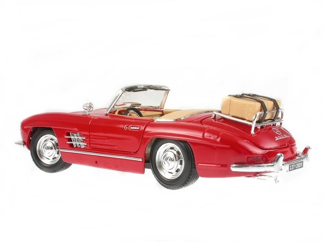 Bburago 12047 1/18 Ölçek, 1954 Mercedes Benz 300SL, Kırmızı, Sergilemeye Hazır Metal Araba Modeli