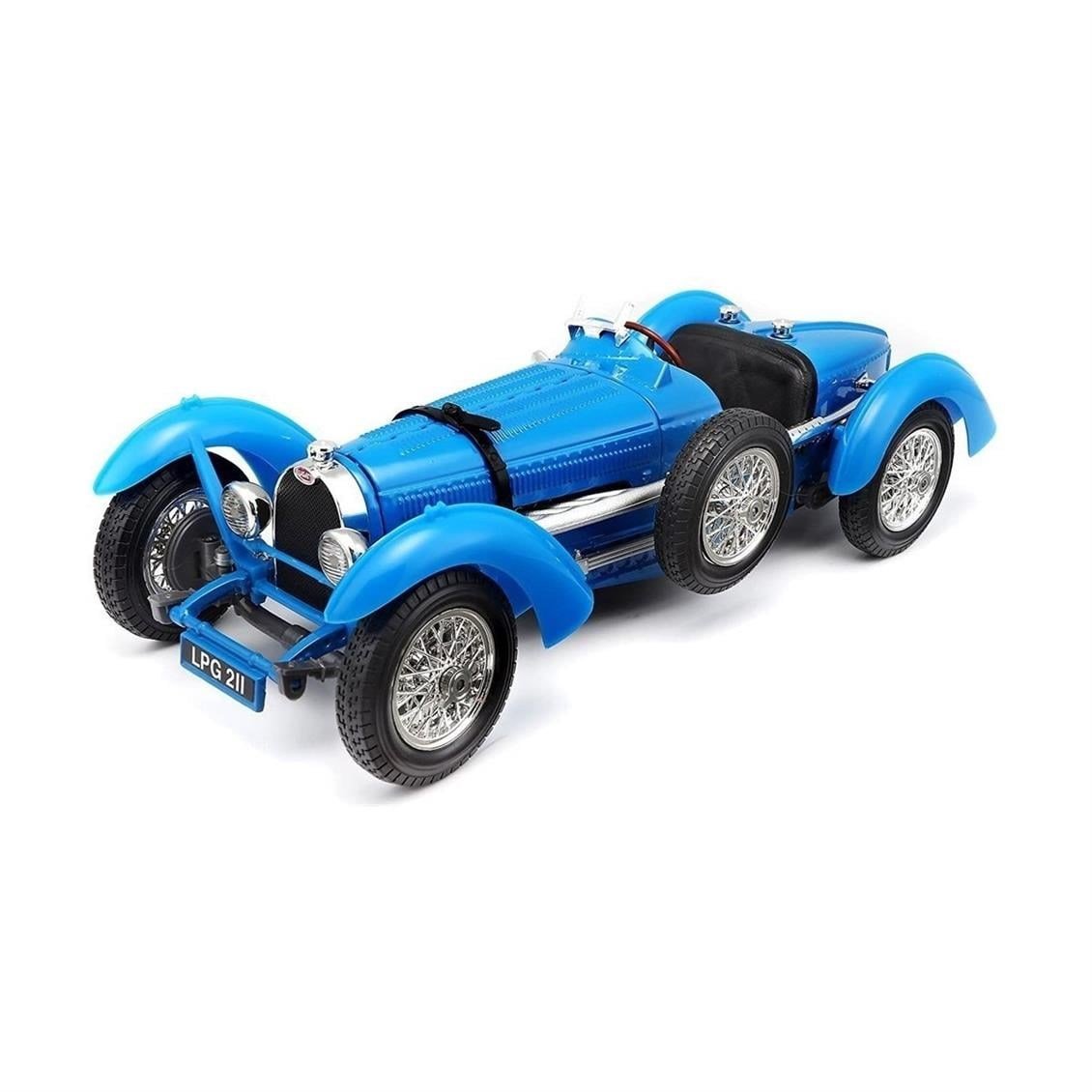 Bburago 12062 1/18 Ölçek, Bugatti Type 59, Mavi, Sergilemeye Hazır Metal Araba Modeli