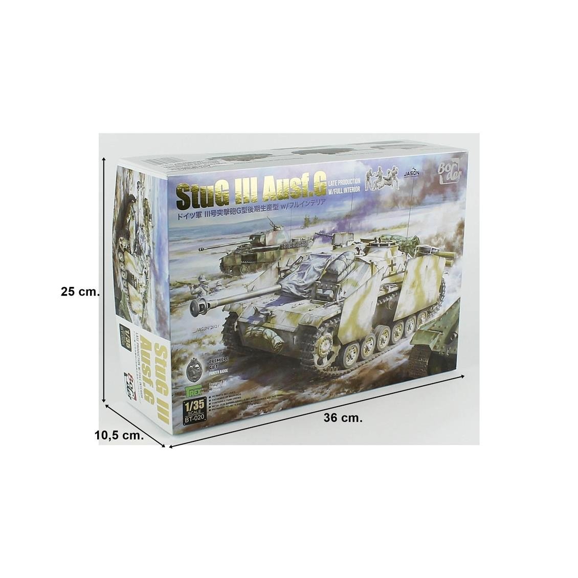 Border BT-020 1/35 Ölçek, StuG III Ausf. G, Geç Dönem Tankı, İç Detaylı, Plastik Model Kiti
