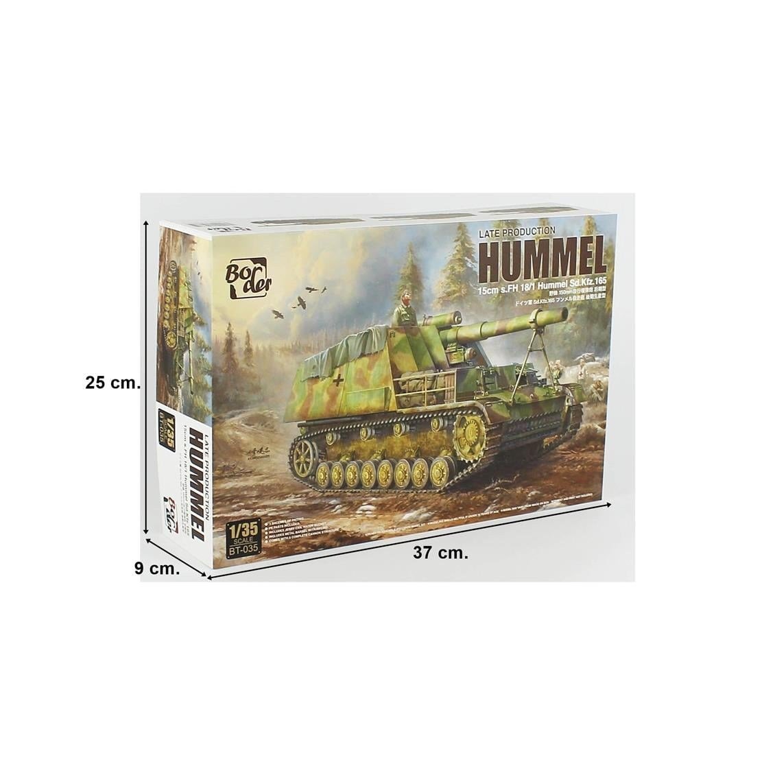 Border BT-035 1/35 Ölçek, 15cm s.FH 18/1 Hummel Sd. Kfz. 165 Geç Dönem Tankı, Plastik Model Kiti