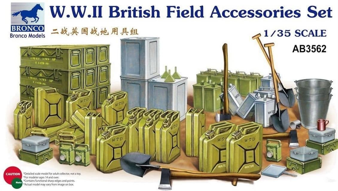 Bronco Ab3562 1/35 Ölçek, WWII British Field Accessories Set, Plastik Model kiti