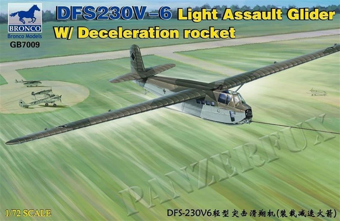 Bronco GB7009 1/72 Ölçek, DFS230V-6 Light Assault Glider W/ Dece, Plastik Model kiti