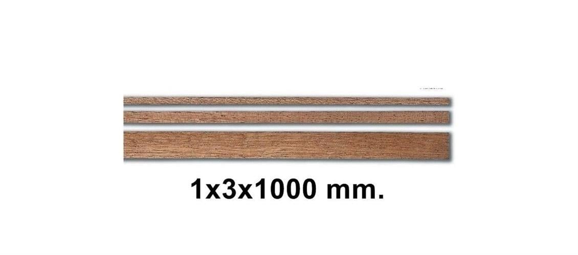 Constructo 80141 Ahşap Çıta- Dark Brown Sapelly-1X3X1000 Mm-10 Adet