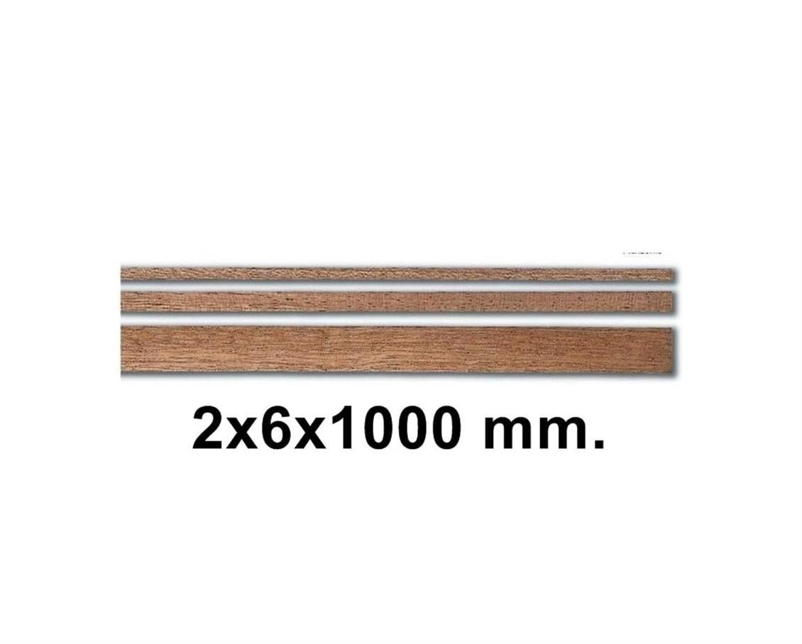 Constructo 80147 Ahşap Çıta- Dark Brown Sapelly-2X6X1000 Mm-10 Adet