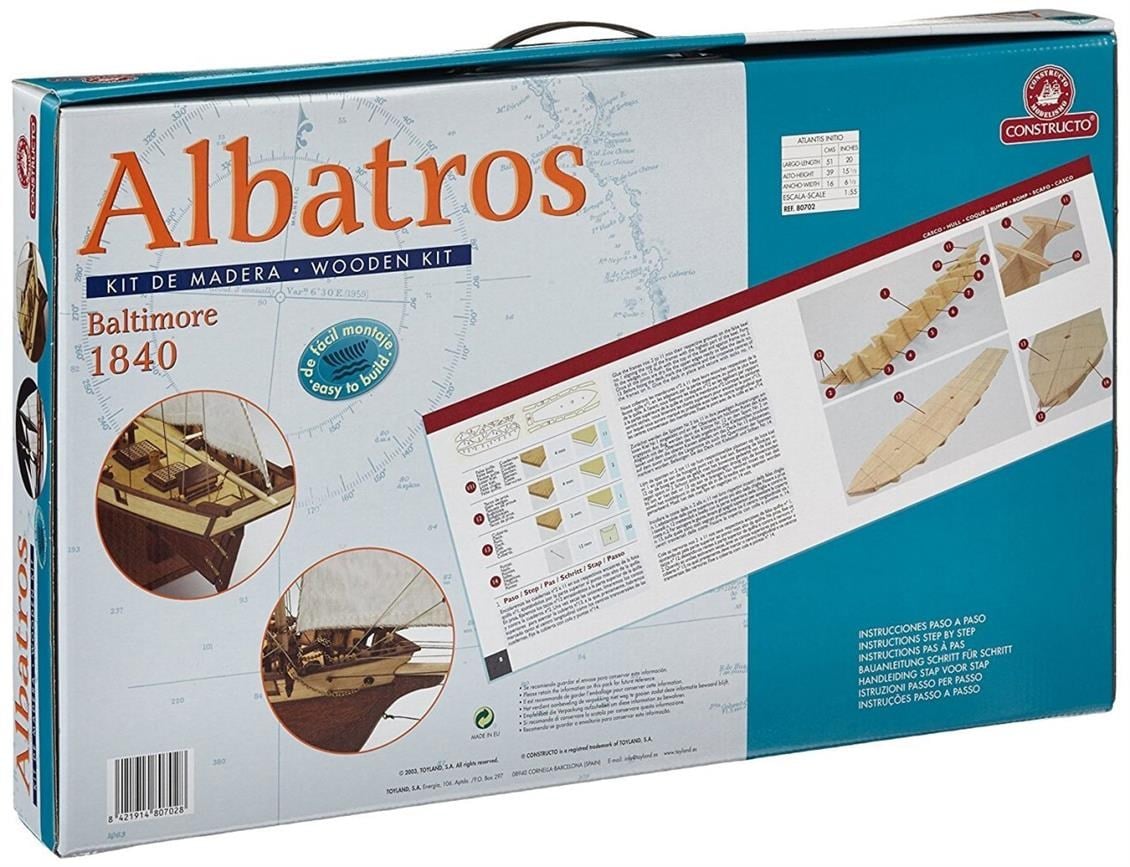 Constructo 80702 1/55 Ölçek, Albatros, Ahşap Tekne Kiti