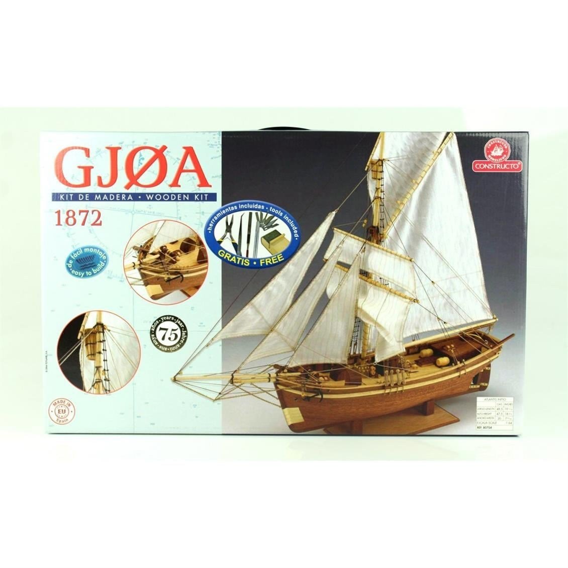 Constructo 80704 1/64 Ölçek, Gjoa, Ahşap Tekne Kiti
