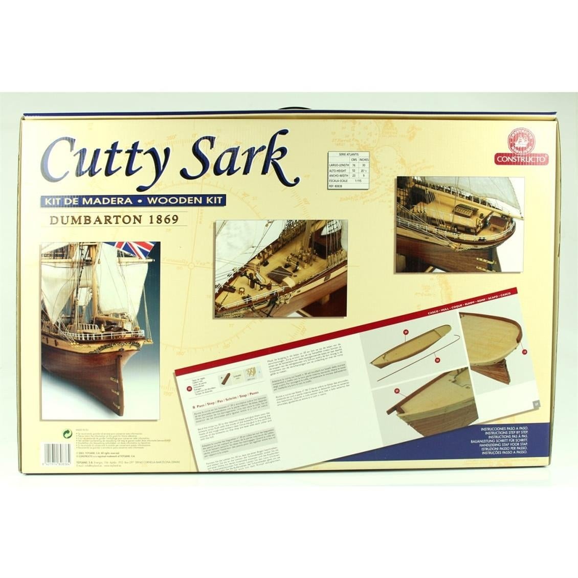 Constructo 80838 1/115 Ölçek, Cutty Shark, Ahşap Tekne Kiti
