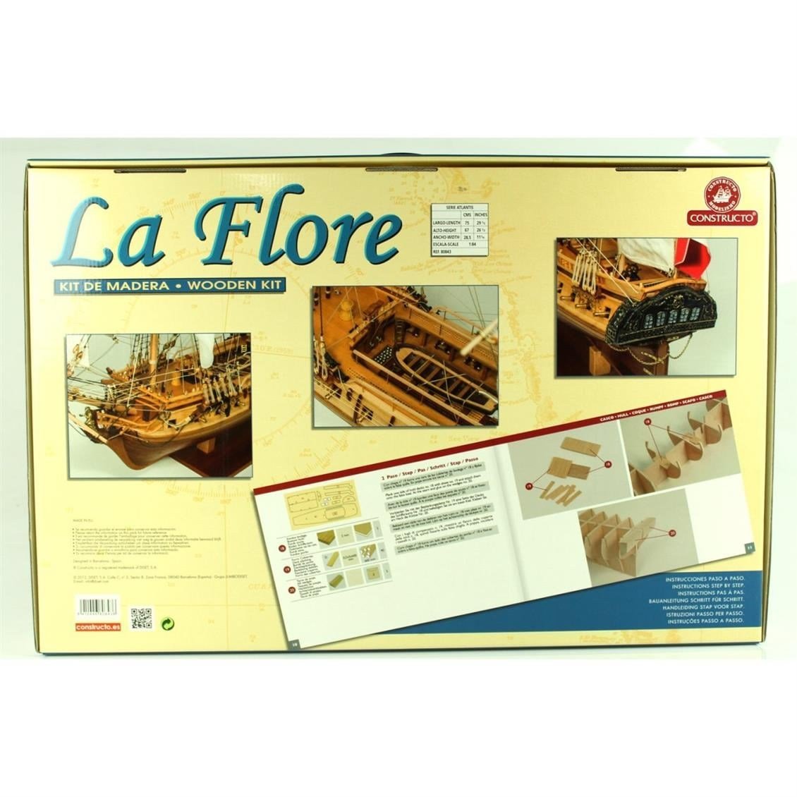 Constructo 80843 1/75 Ölçek, La Flore, Ahşap Tekne Kiti