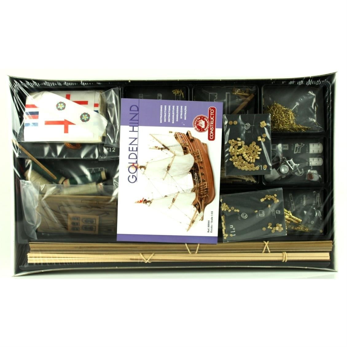 Constructo 80844 1/55 Ölçek, Golden Hınd, Ahşap Tekne Kiti