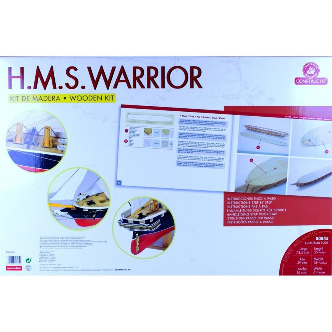 Constructo 80845 1/200 Ölçek, H.M.S. Warrıor, Ahşap Tekne Kiti