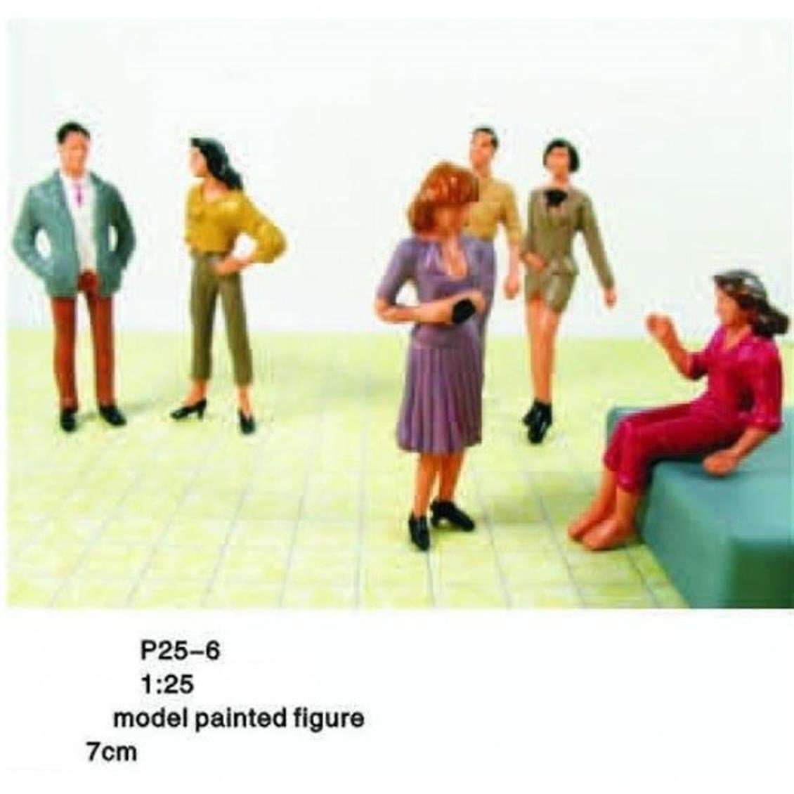 CP Model P25-6 1/25 Ölçek, Boyalı İnsan Figürü Maketi, 4 Adet
