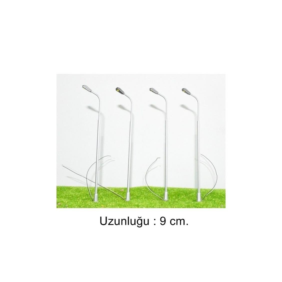 CP Model T24 1/100 Ölçek, Işıklı Sokak Lambası Maketi, 9 Cm Uzunluk, 5 Adet
