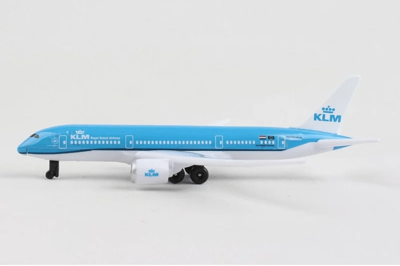 Daron 86RT-2384 KLM 787, 12,5 cm. Metal Gövde, Plastik Kanatlar, Sergilemeye Hazır Model Yolcu Uçağı