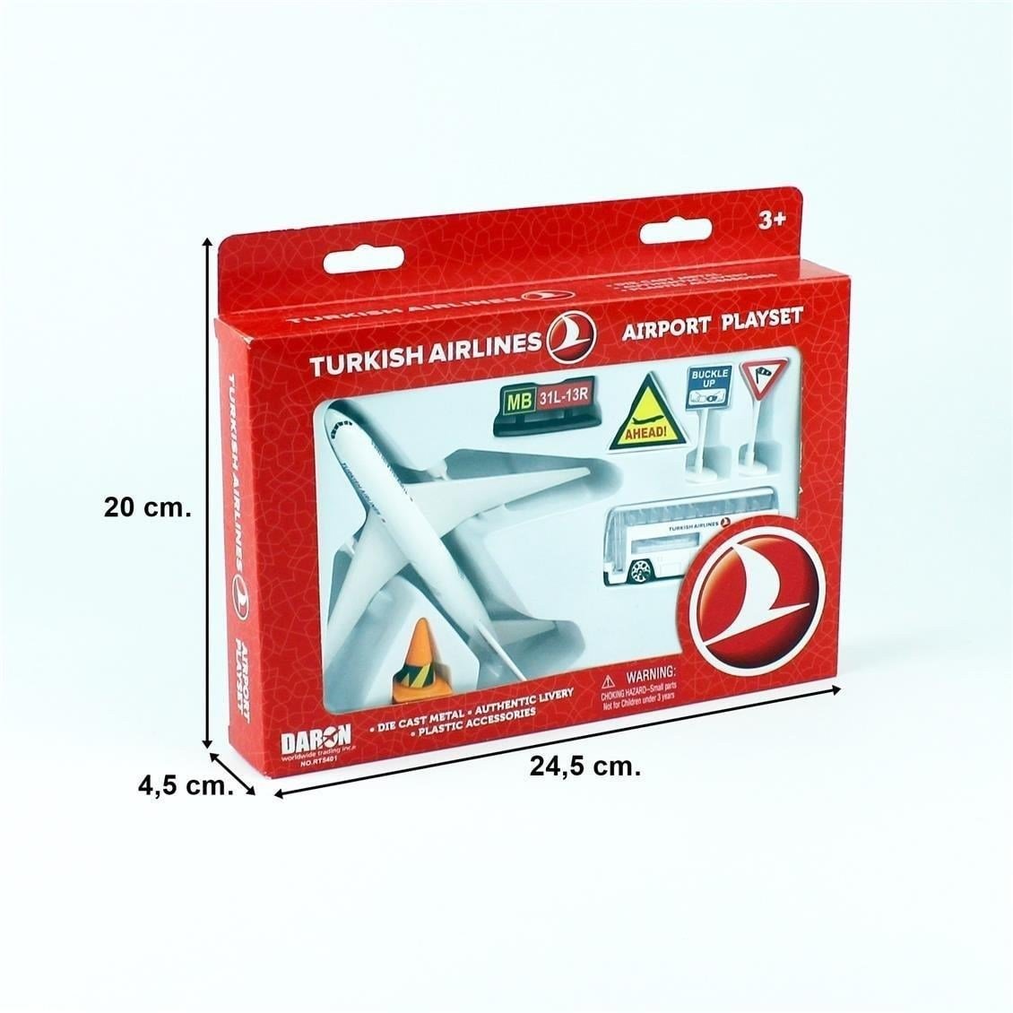 Daron 86RT-5401 Turkish Airlines Yolcu Uçak ve Oyun Seti, 8 Parça Metal Gövde, Plastik Kanatlar, Sergilemeye Hazır Model Yolcu