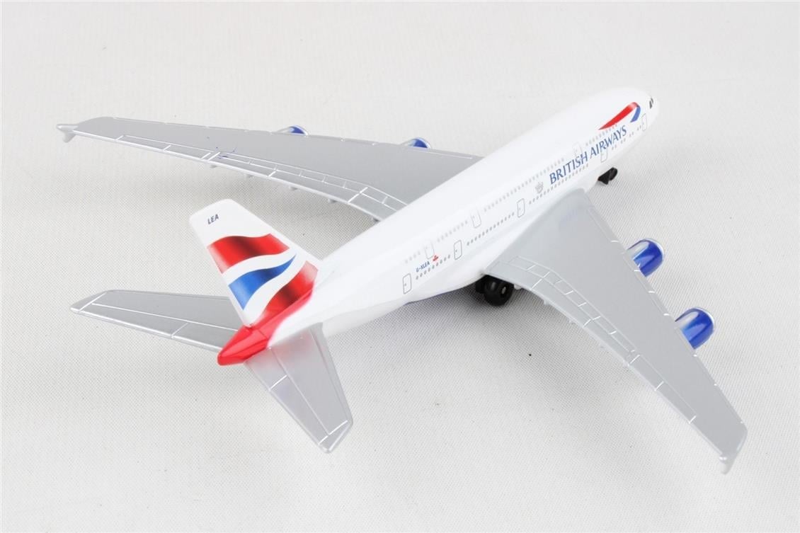 Daron 86RT-6008 British Airbus A380, 12,5 cm. Metal Gövde, Plastik Kanatlar, Sergilemeye Hazır Model Yolcu Uçağı