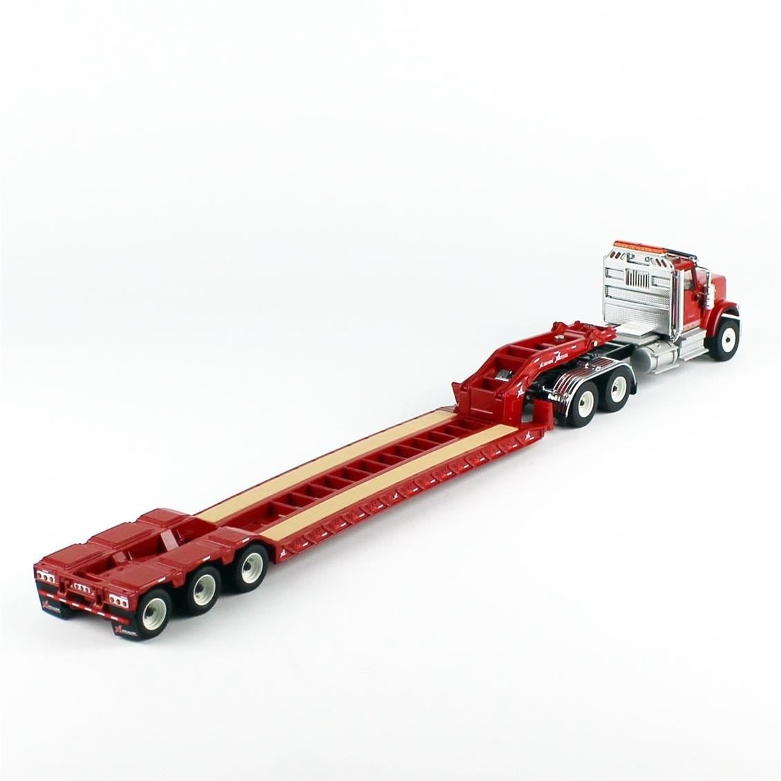 Diecast Masters 71013 1/50 Ölçek, International HX520 Tandem Kırmızı Çekici, XL 120 HDG Drop Deck Dorse ve 2 adet Ek Dorse,.Ser
