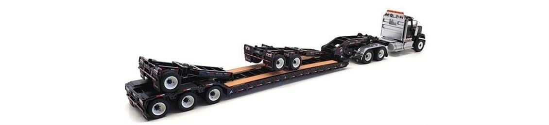 Diecast Masters 71017 1/50 Ölçek, International HX520 Tandem Çekici ve XL 120 Treyler, Siyah, Sergilemeye Hazır Metal Model