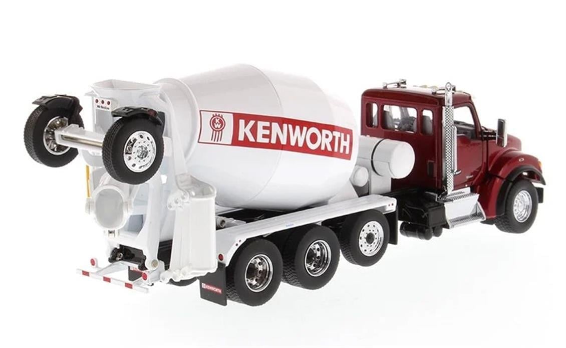 Diecast Masters 71062 1/50 Ölçek, Kenworth T880 SBFA 3 akslı Çimento Mikseri, Kırmızı, Sergilemeye Hazır Metal Model