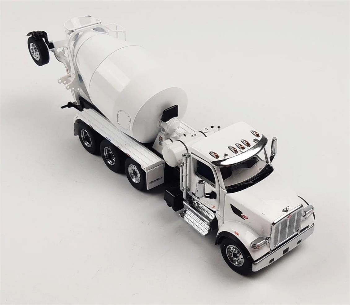 Diecast Masters 71074 1/50 Ölçek, Peterbilt 567 3 akslı Çimento Mikseri, Beyaz, Sergilemeye Hazır Metal Model